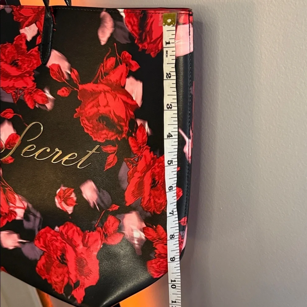 Victoria's Secret Black and Red Rose Tote